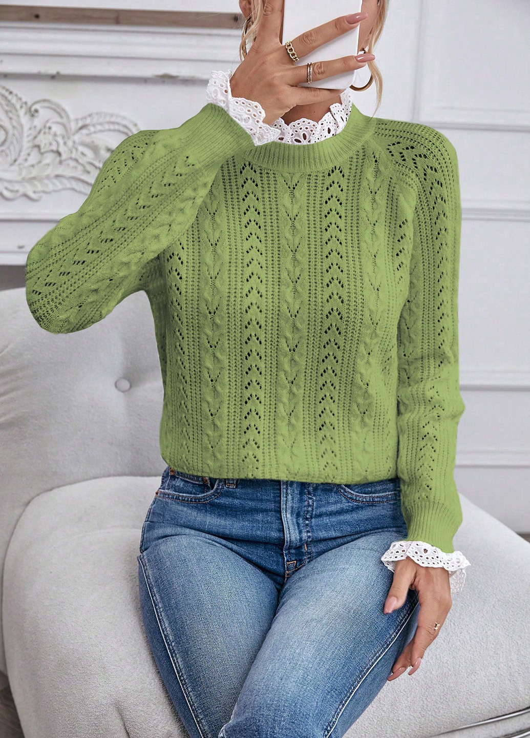 Зелений демісезонний джемпер джемпер SHEIN