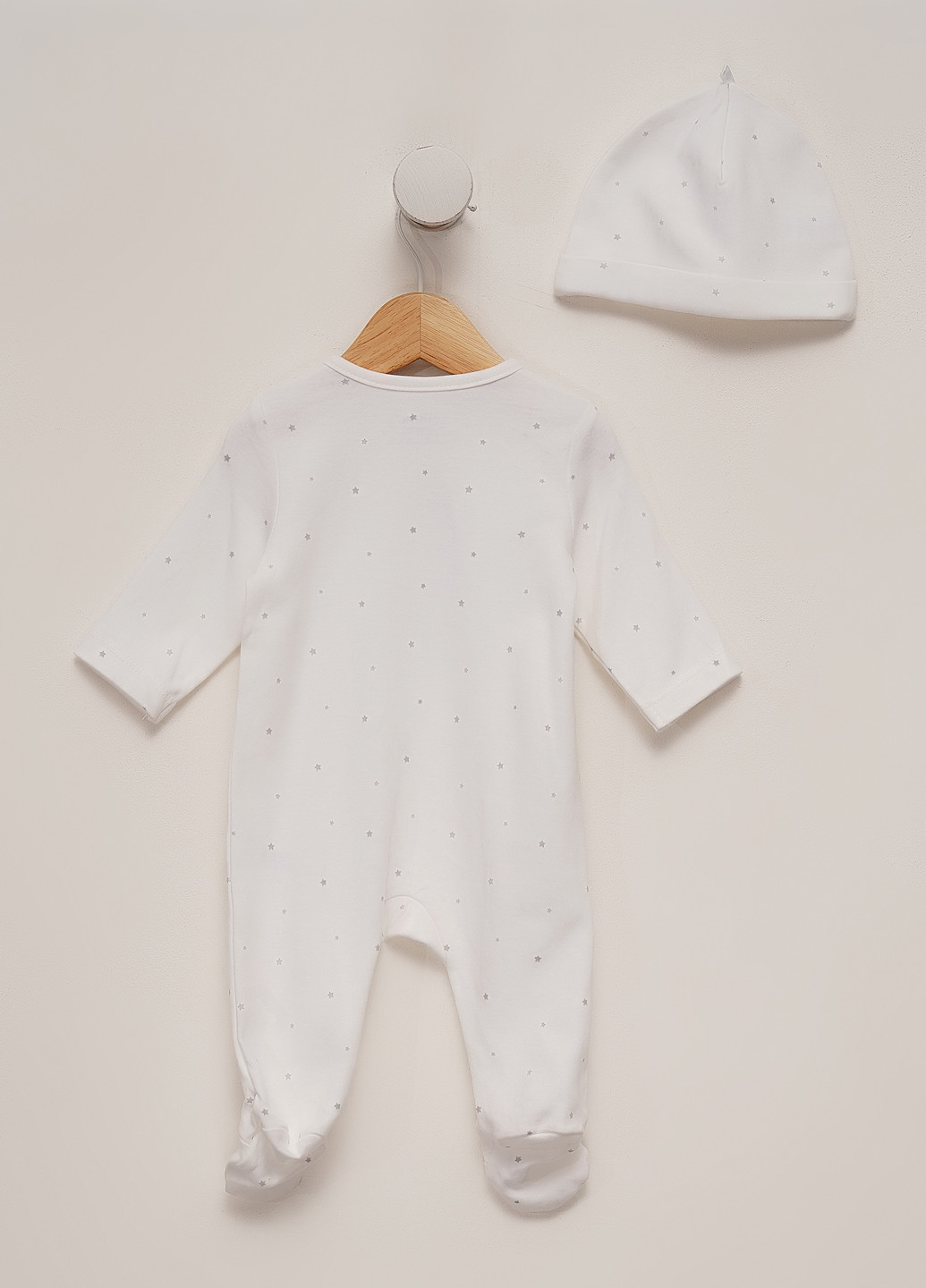 Білий демісезонний комплект (чоловічок, шапка) Little Me