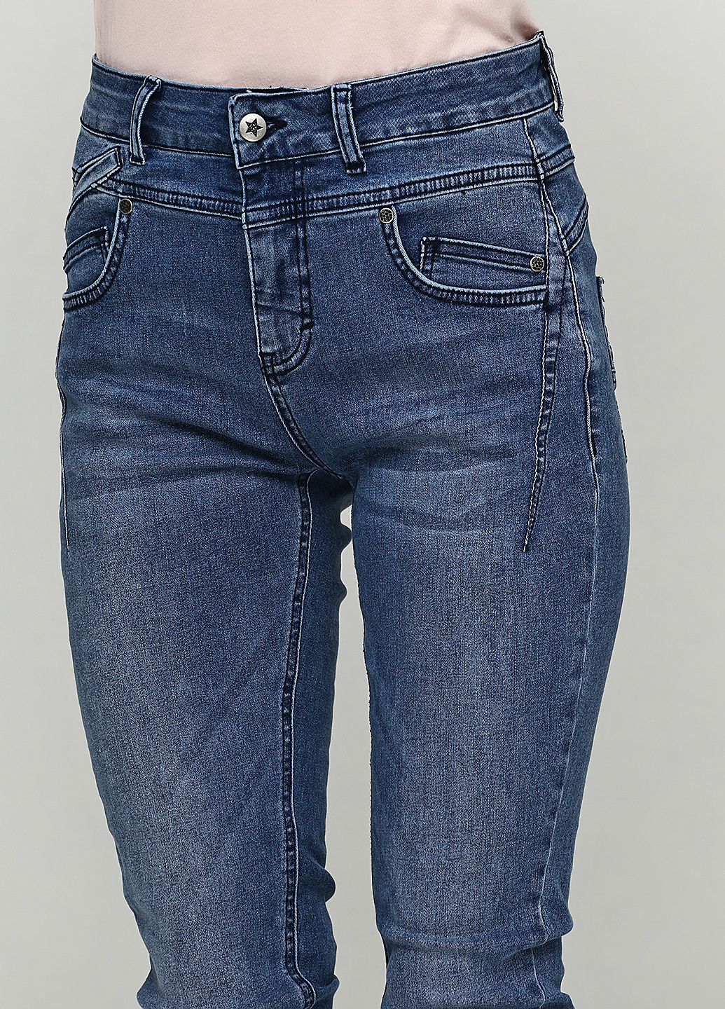 Костюм (жакет, джинсы) Imitz брючный однотонный синий джинсовый