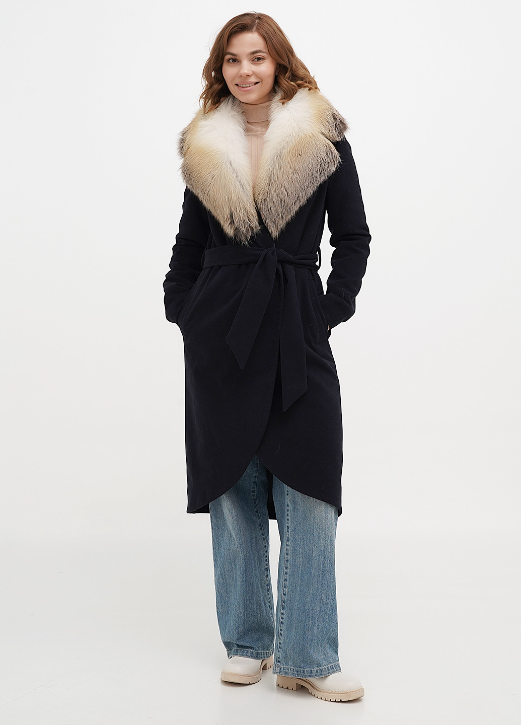 Темно-синее демисезонное Пальто Max Mara