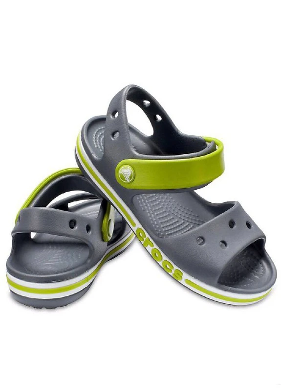 Темно-серые кэжуал детские сандалии Crocs на липучке