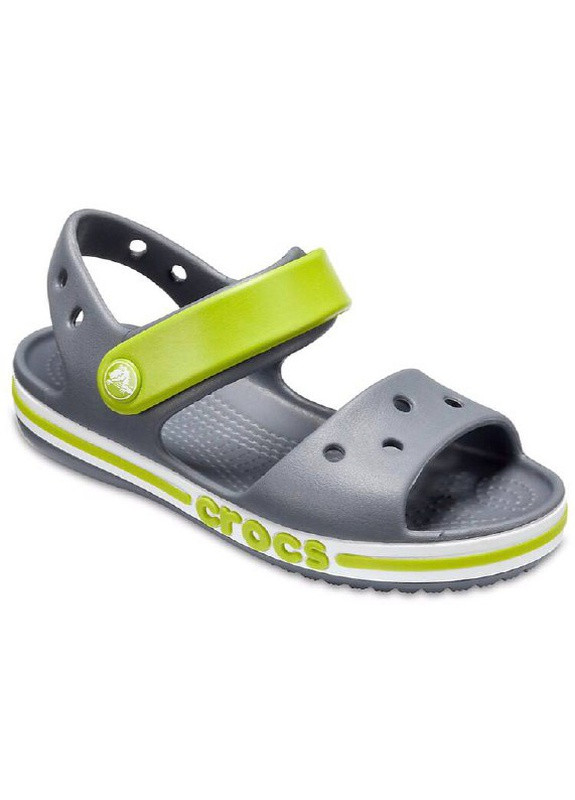 Темно-серые кэжуал детские сандалии Crocs на липучке