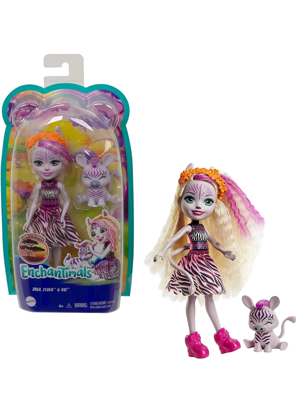 Лялька Enchantimals Zadie Zebra & Ref Зебра Зеді (GTM27) Mattel (255665587)