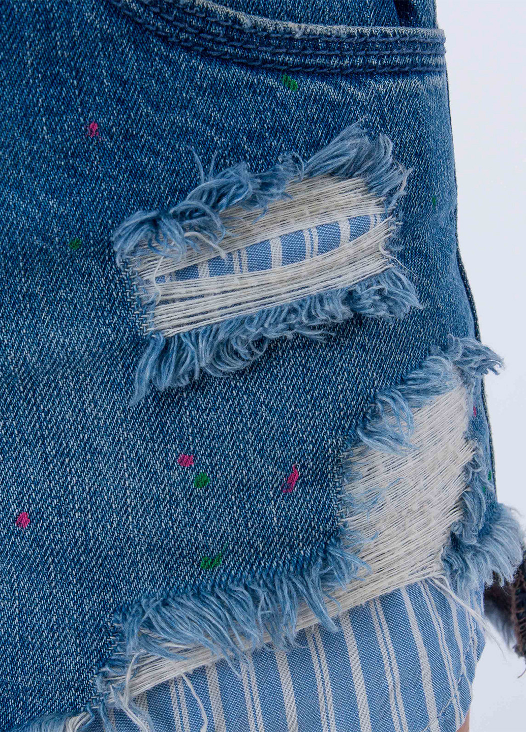 Комбинезон Only комбинезон-шорты однотонный голубой денил хлопок