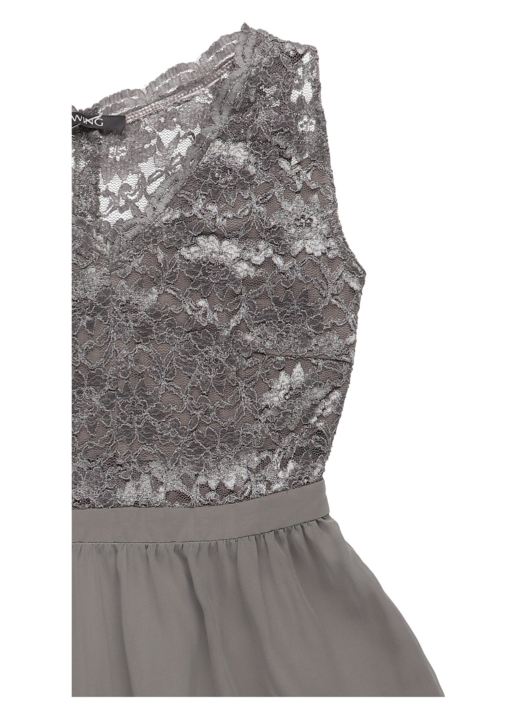 Сіра кежуал, святковий сукня кльош Swing однотонна