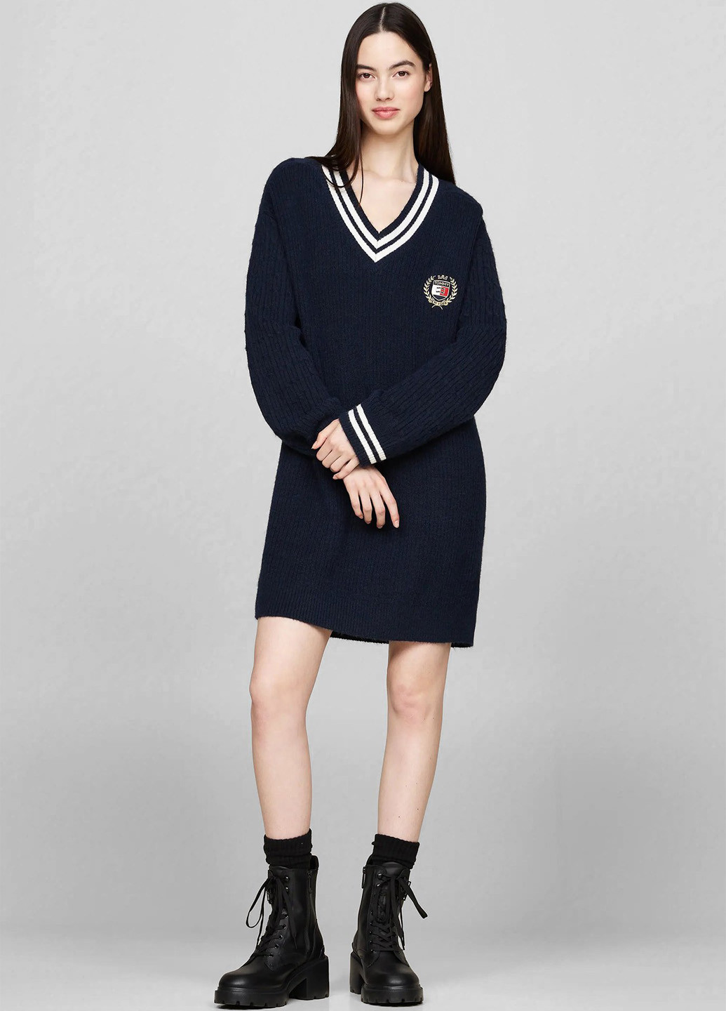 Темно-синя кежуал сукня сукня светр Tommy Jeans однотонна