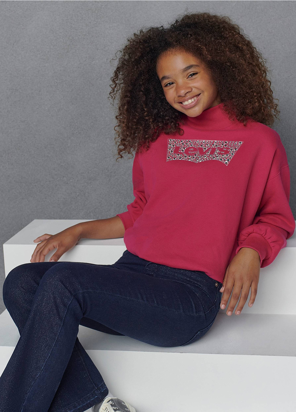 Levi's світшот однотонний рожевий кежуал бавовна