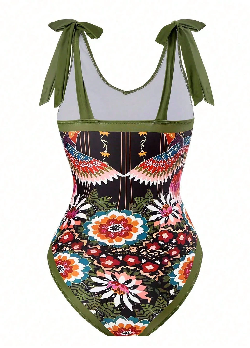 Комбинированный летний купальник слитный SHEIN
