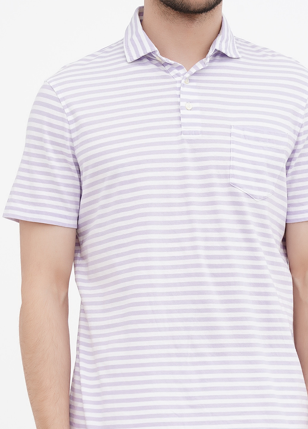 Белая футболка-поло для мужчин Ralph Lauren в полоску