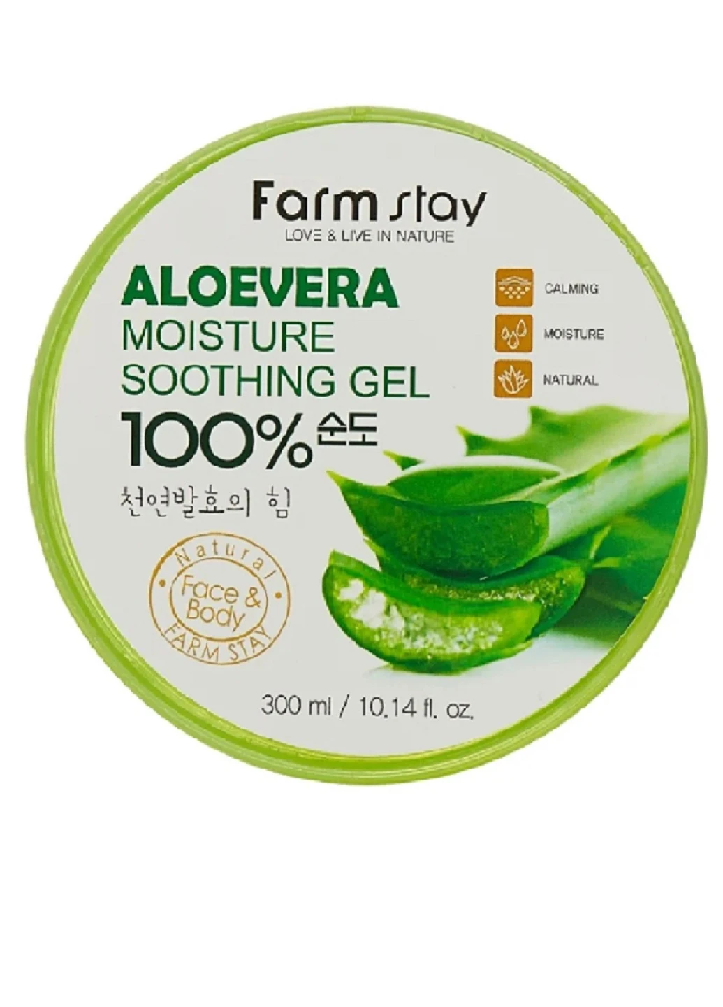 Багатофункціональний гель з екстрактом алое вера Moisture Soothing Gel Aloevera, 300 мл FarmStay (220177724)