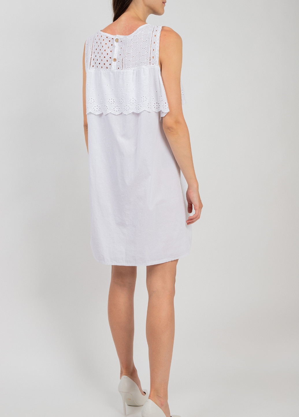 Білий кежуал біле бавовняне плаття без рукавів Made in Italy однотонна