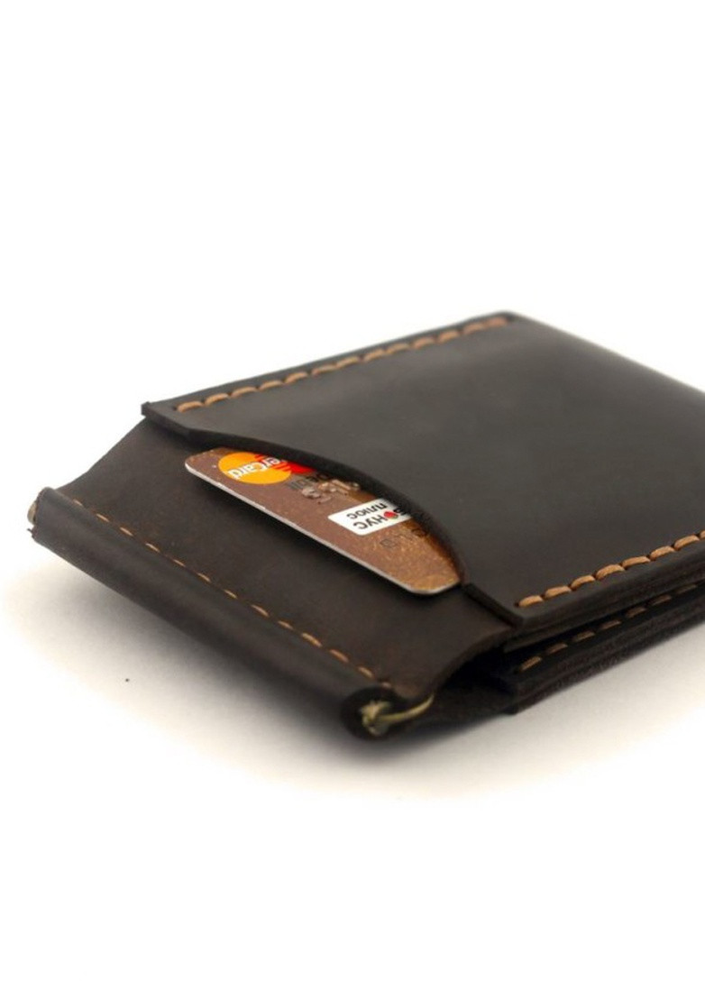 Зажим для грошей з гравіюванням Роза Вітрів - Чоловічий гаманець з натуральної італійської шкіри - Коричневий Anchor Stuff oldsalt (241801890)