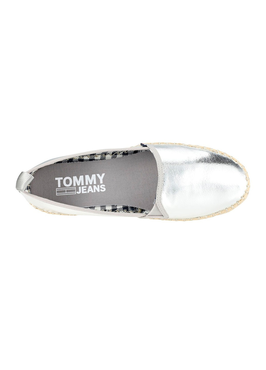 Срібні шкіряні еспадрилі Tommy Jeans однотонний (223340223)