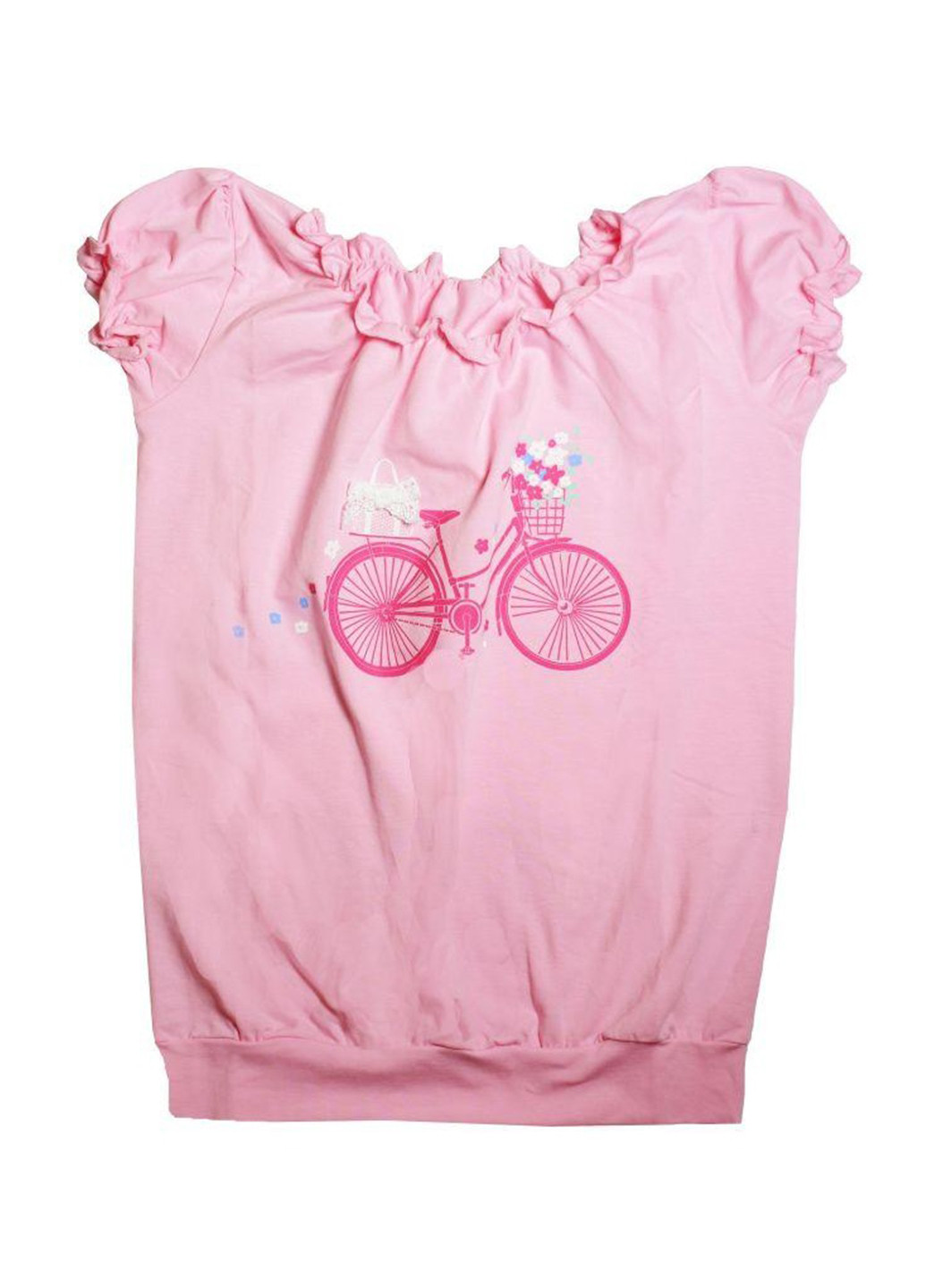 Розовая летняя футболка с коротким рукавом Girandola