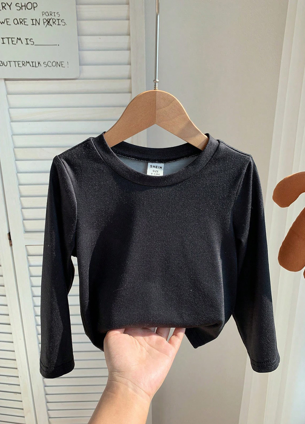 Черный демисезонный кэжуал лонгслив SHEIN с рисунком