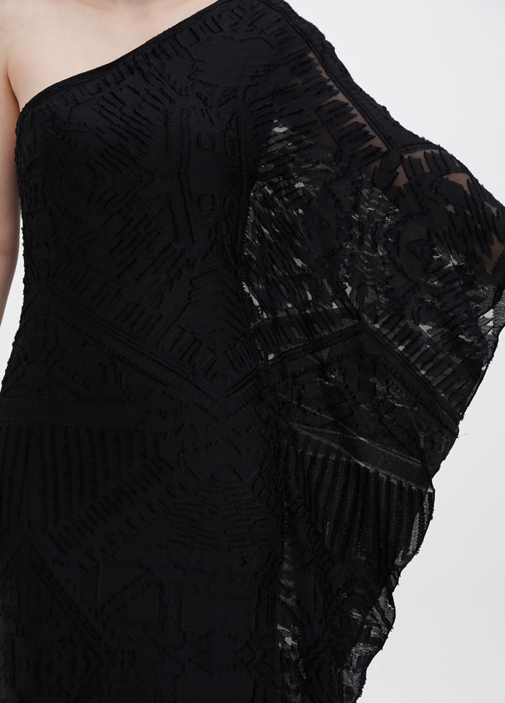 Черное кэжуал, вечернее платье на одно плечо Ralph Lauren однотонное