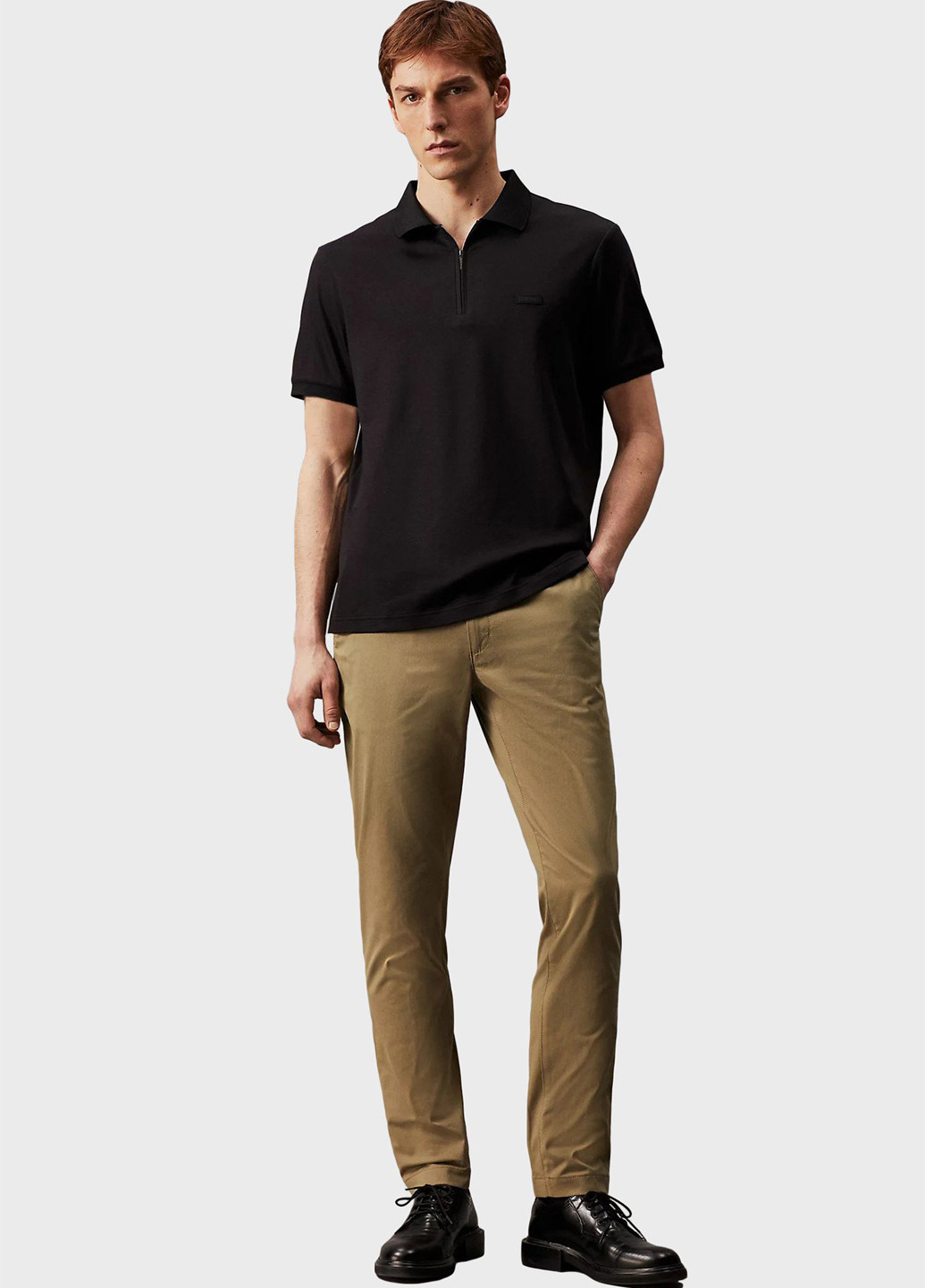 Оливковые кэжуал демисезонные зауженные брюки Calvin Klein