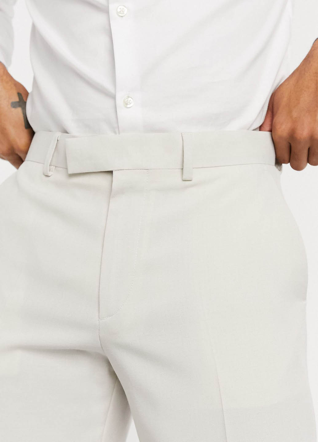 Молочные классические, кэжуал демисезонные классические брюки Asos