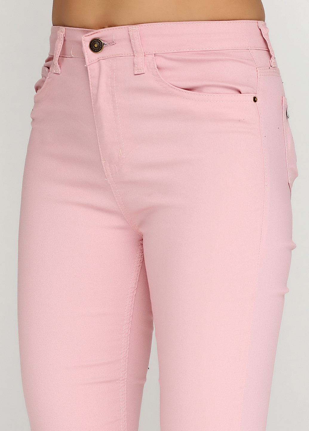 Розовые джинсовые летние зауженные брюки Queen