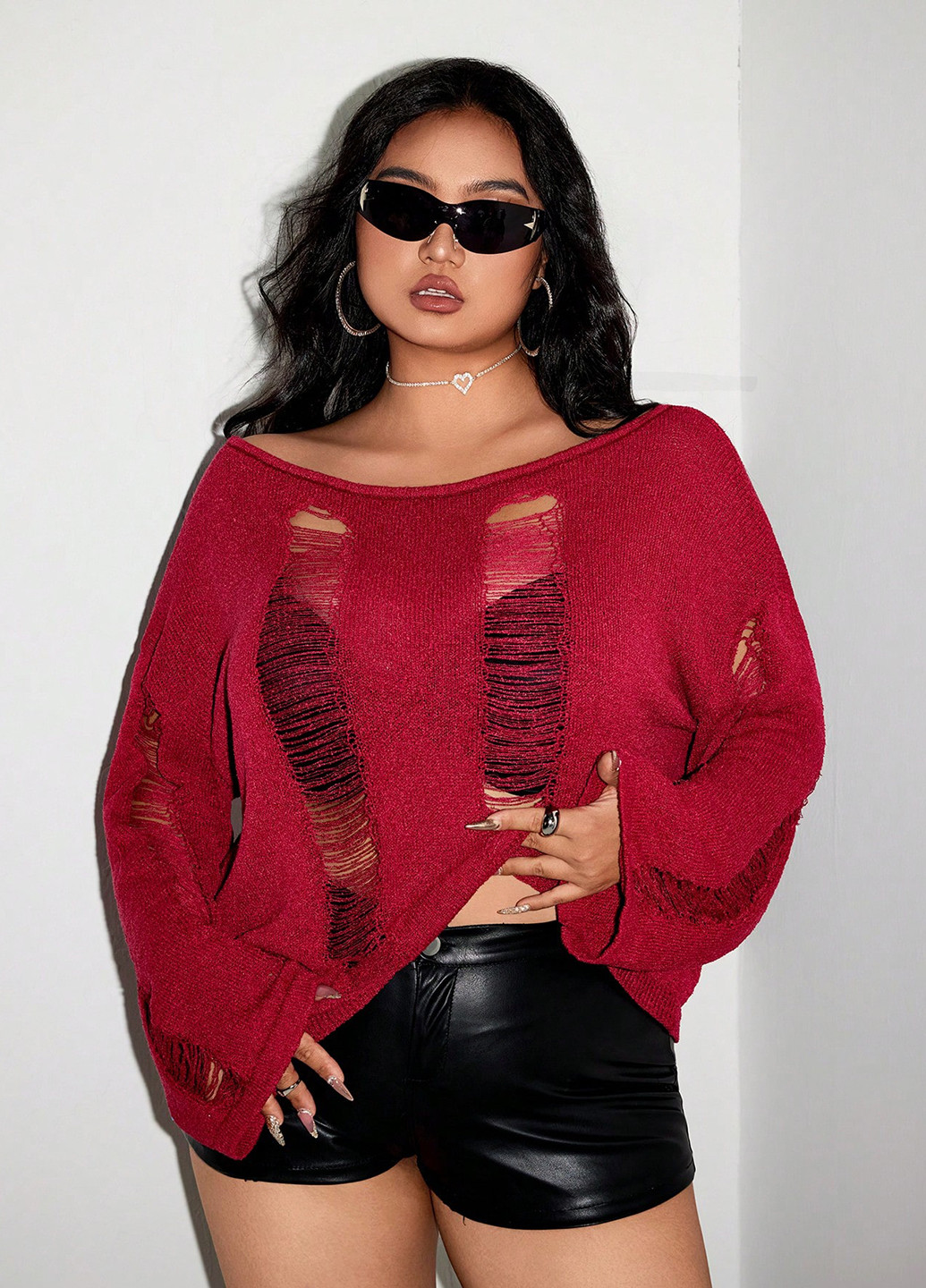 Темно-красный демисезонный джемпер джемпер SHEIN