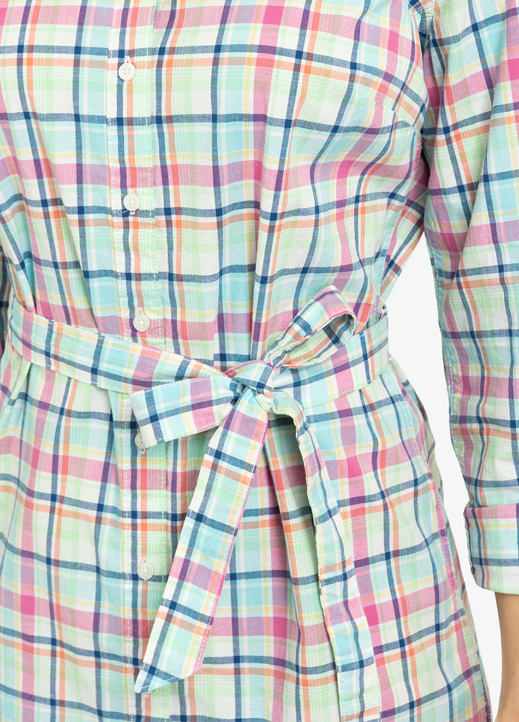 Комбинированное кэжуал платье рубашка U.S. Polo Assn. в клетку