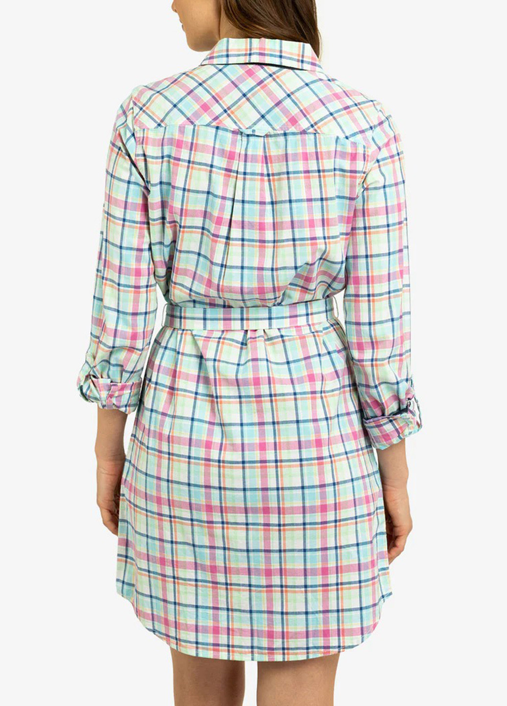 Комбинированное кэжуал платье рубашка U.S. Polo Assn. в клетку