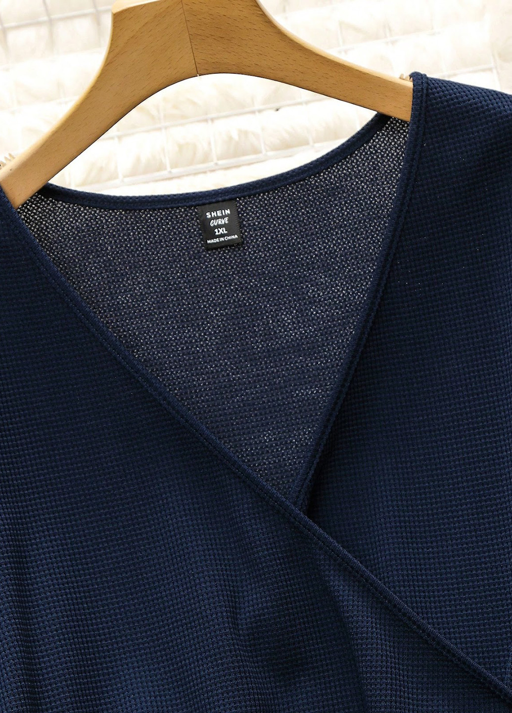 Темно-синій світшот SHEIN однотонний гудзики (323464840)