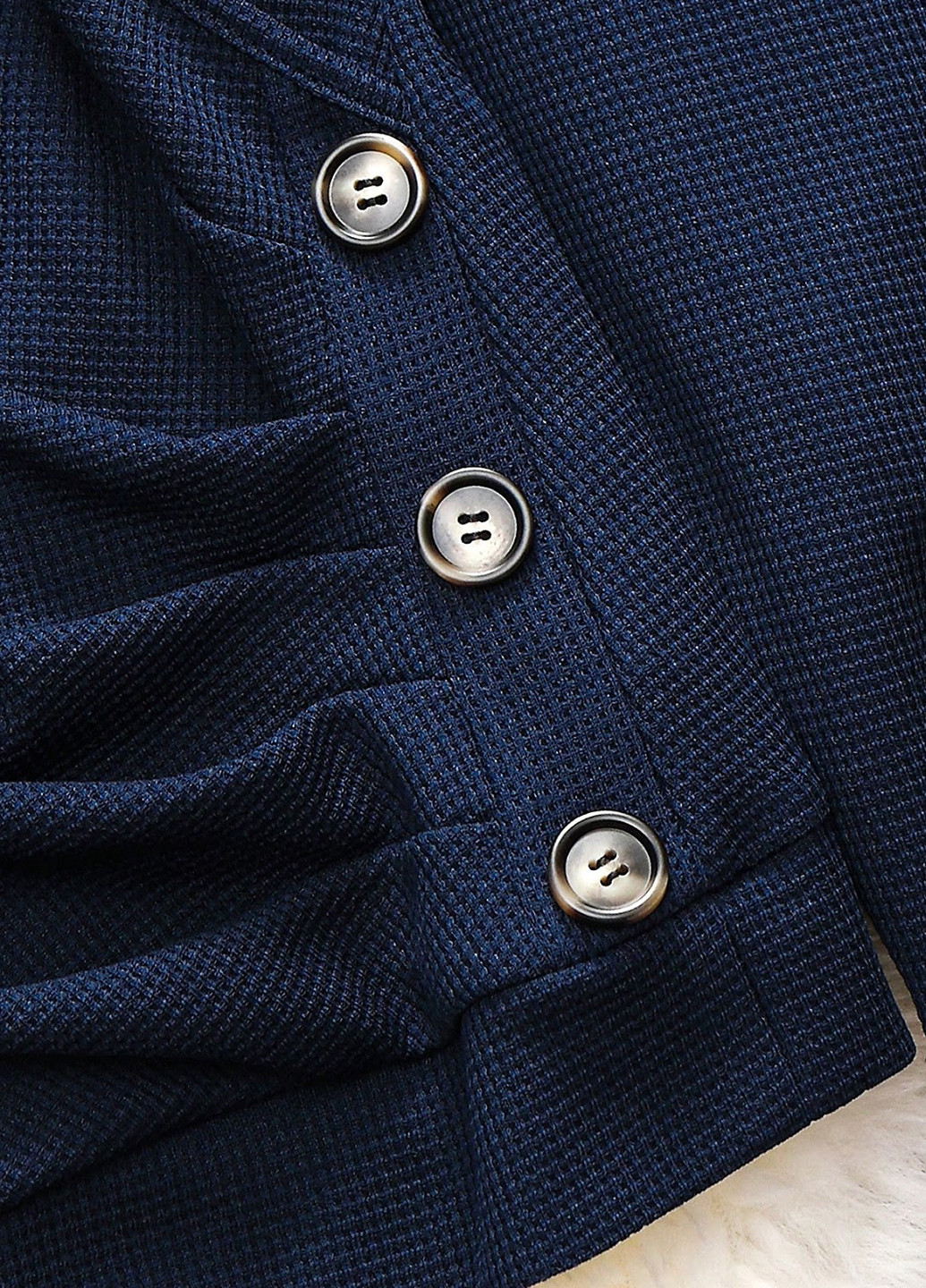 Темно-синій світшот SHEIN однотонний гудзики (323464840)