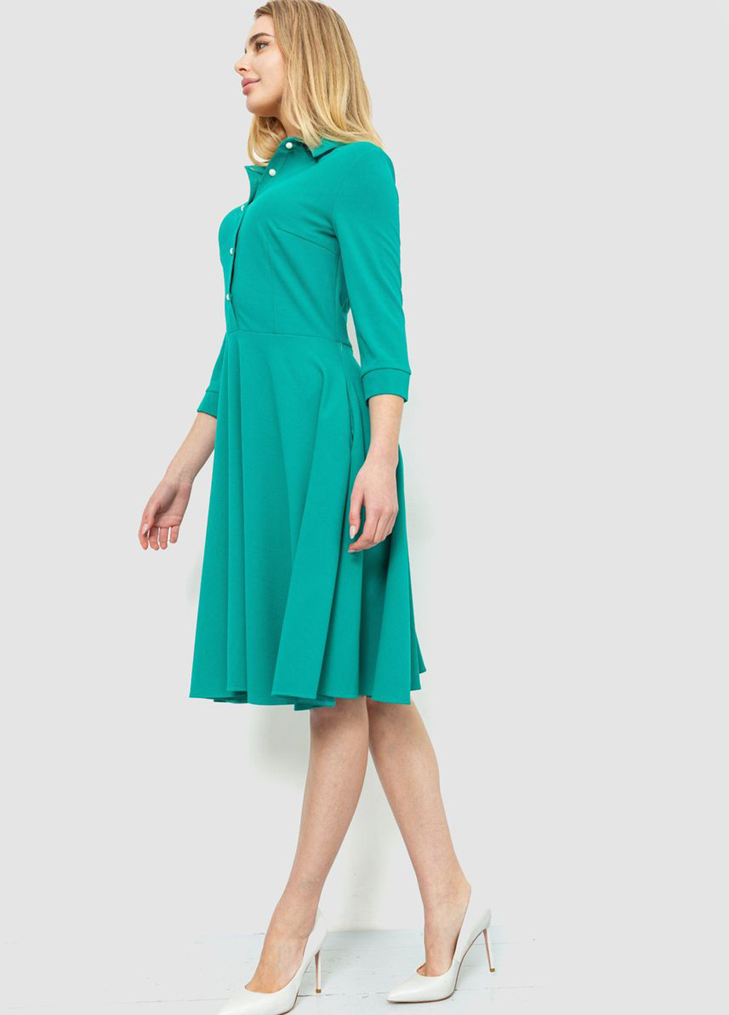 Світло-зелена кежуал сукня кльош, сорочка Ager однотонна