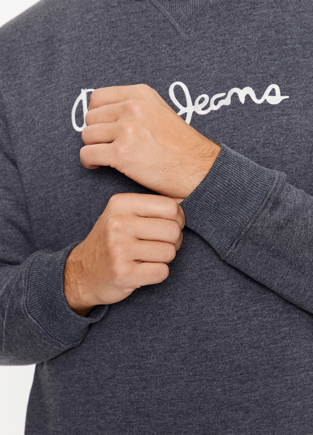 Серый свитшот Pepe Jeans London логотип вышивка (302147051)