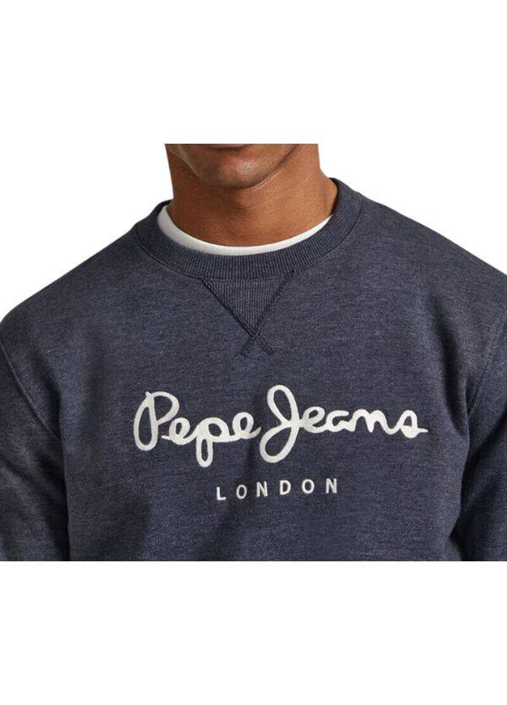 Серый свитшот Pepe Jeans London логотип вышивка (302147051)