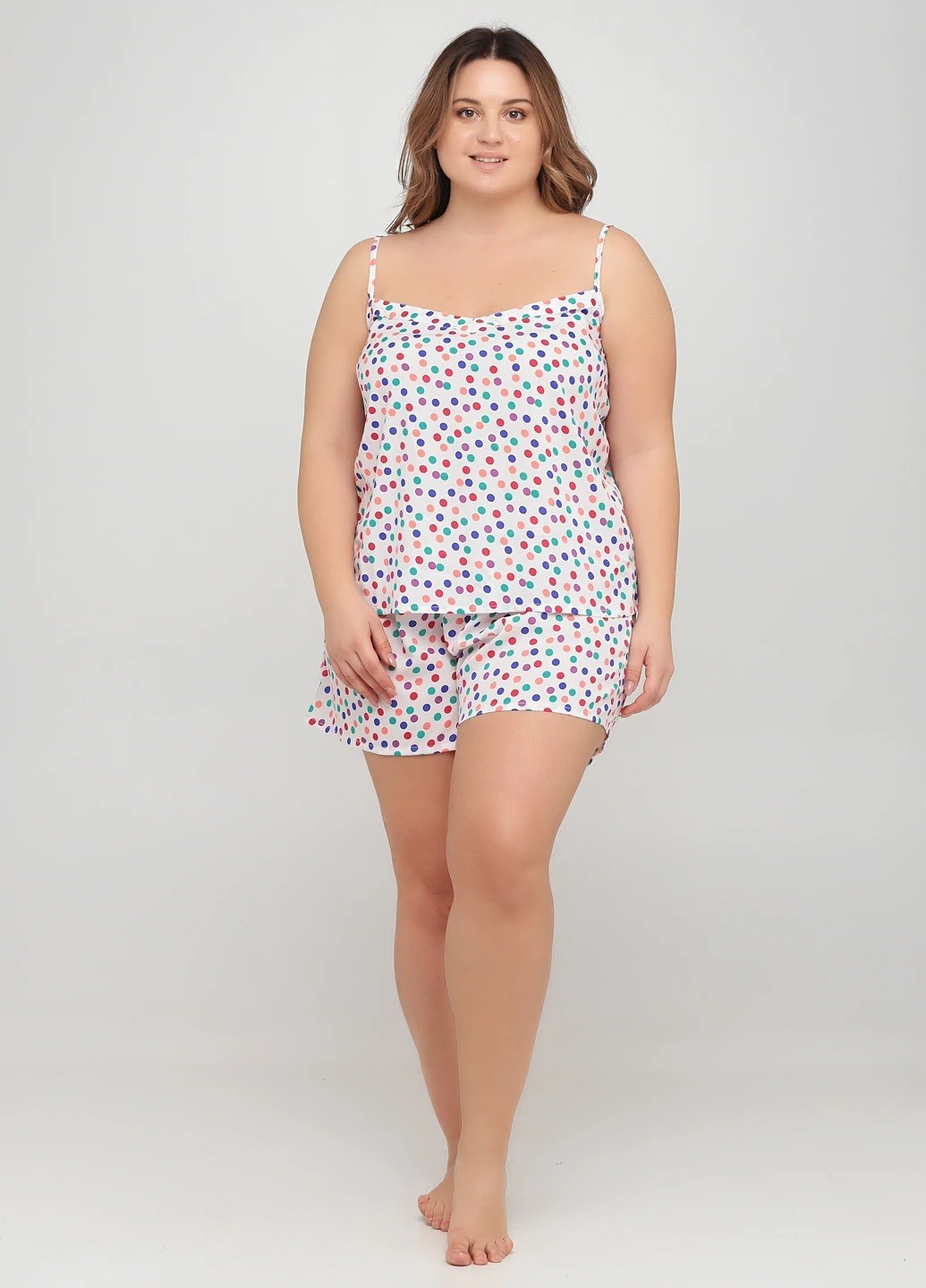 Белая всесезон пижама (майка, шорты) майка + шорты Studio