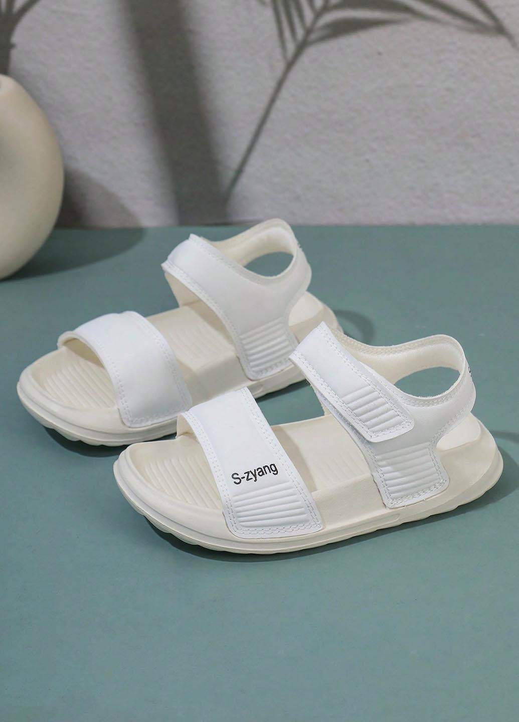 Белые спортивные, кэжуал спортивные сандалии SHEIN на липучке