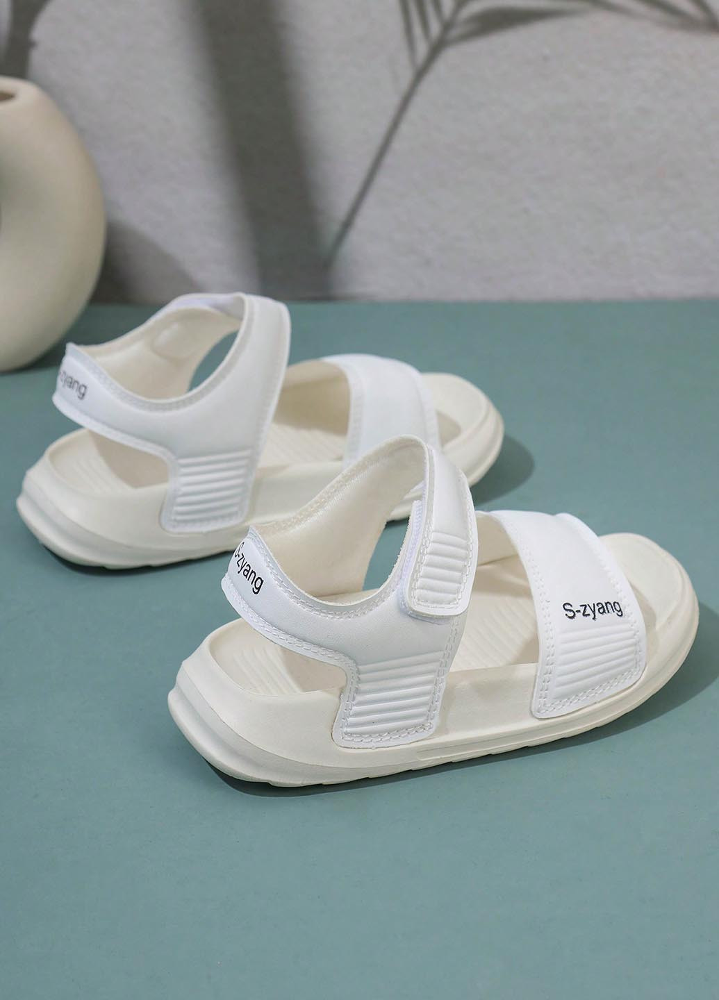 Белые спортивные, кэжуал спортивные сандалии SHEIN на липучке