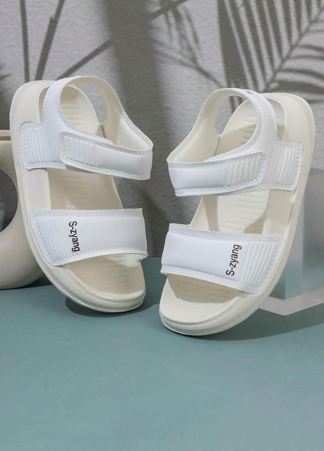 Белые спортивные, кэжуал спортивные сандалии SHEIN на липучке
