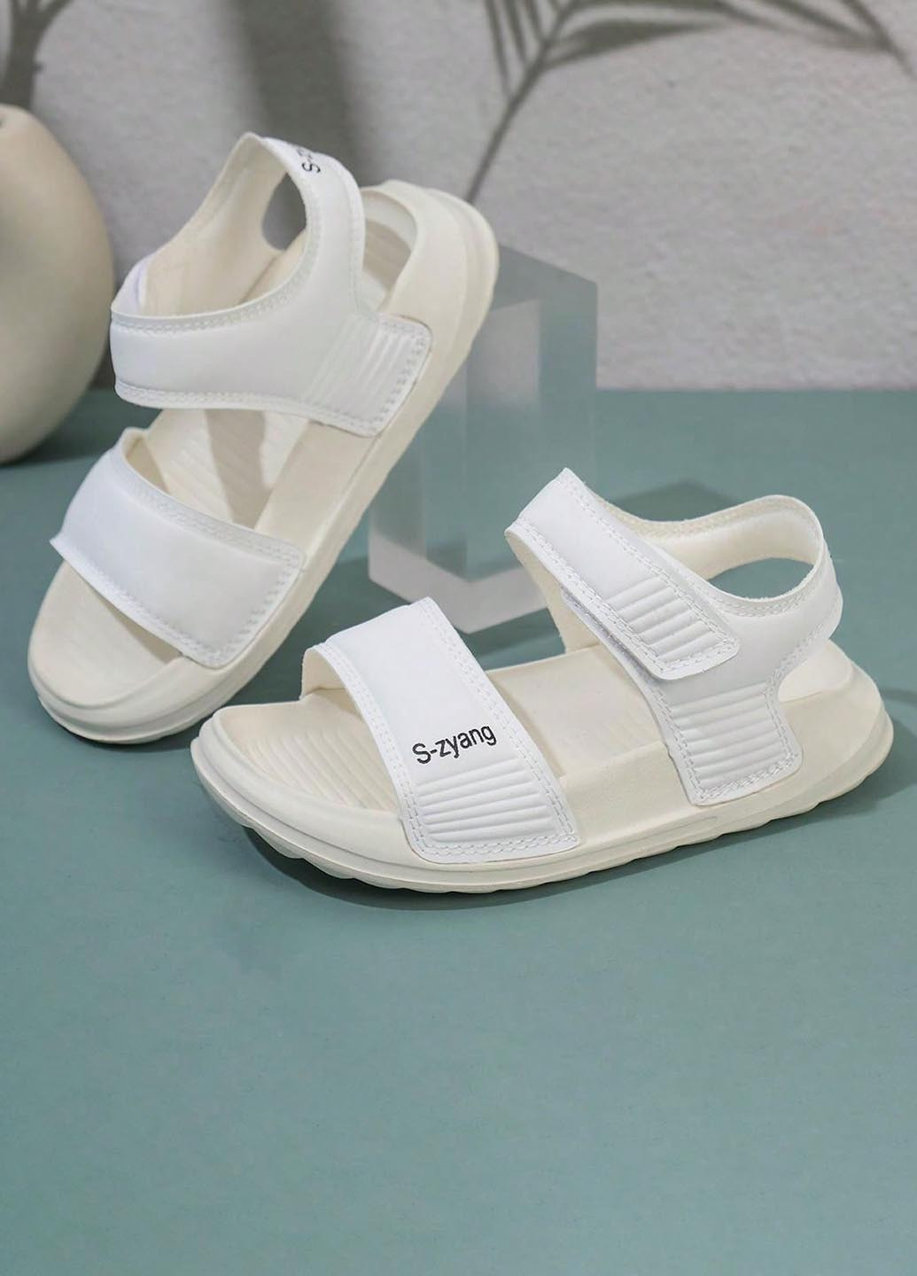 Белые спортивные, кэжуал спортивные сандалии SHEIN на липучке