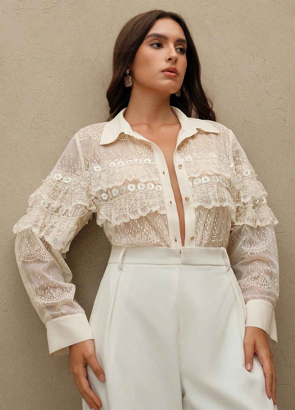 Кремова блуза SHEIN