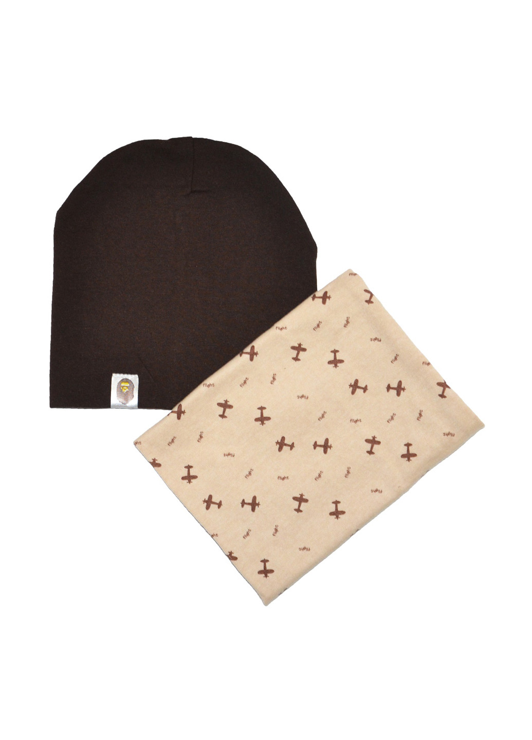 Коричневый демисезонный комплект (шапка, шарф-снуд) Sweet Hats