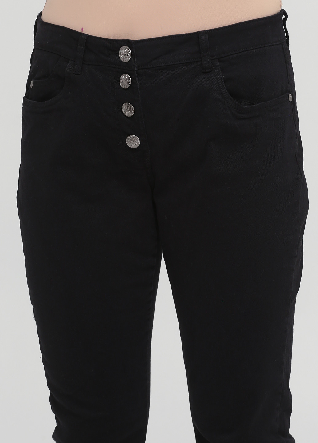 Черные демисезонные зауженные, укороченные джинсы Gina Benotti
