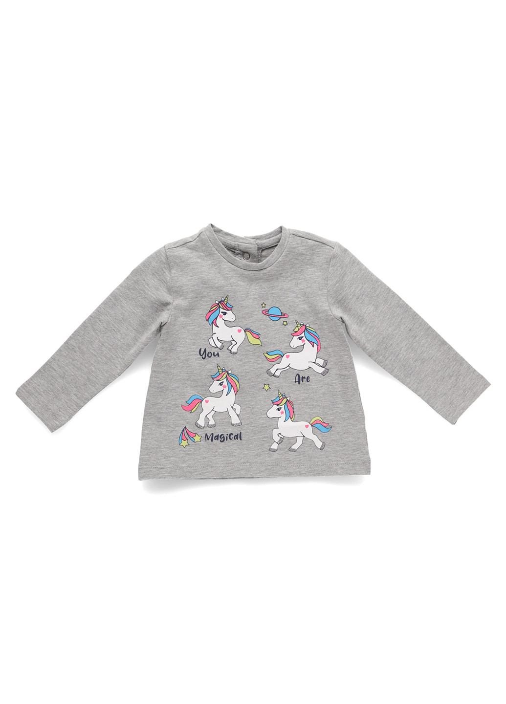 Серый демисезонный кэжуал лонгслив Chicco с рисунком