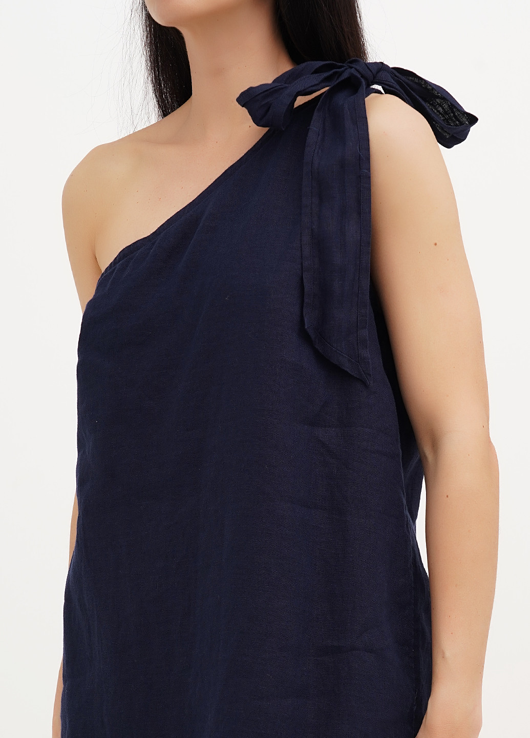 Темно-синее кэжуал платье на одно плечо J.Crew однотонное