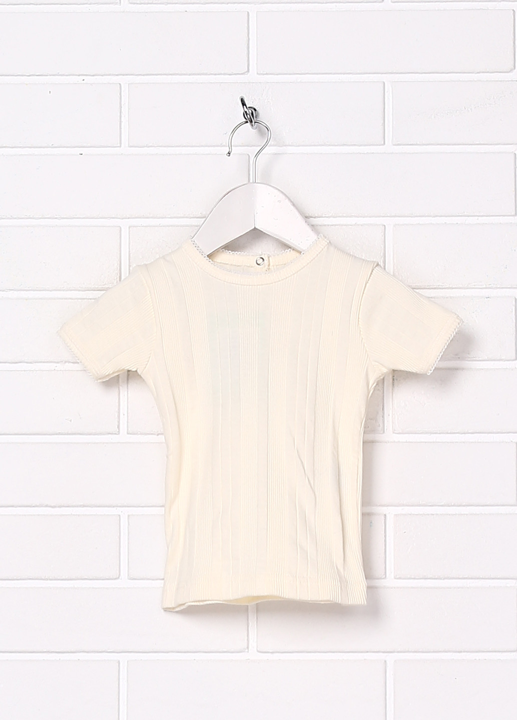 Белая летняя футболка с коротким рукавом Petit Bateau