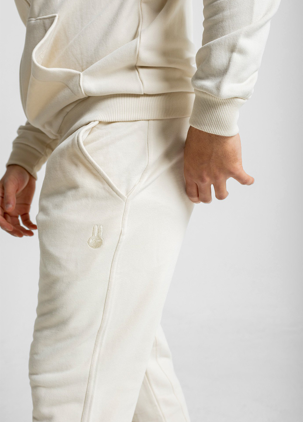 Белые кэжуал, спортивные демисезонные джоггеры брюки Ocay