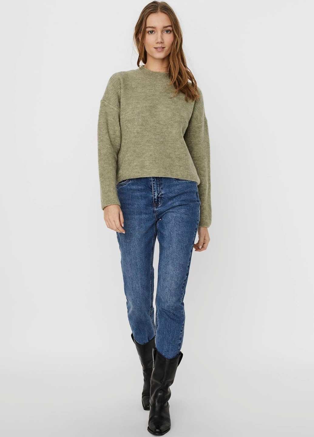 Оливковий (хакі) демісезонний светр Vero Moda