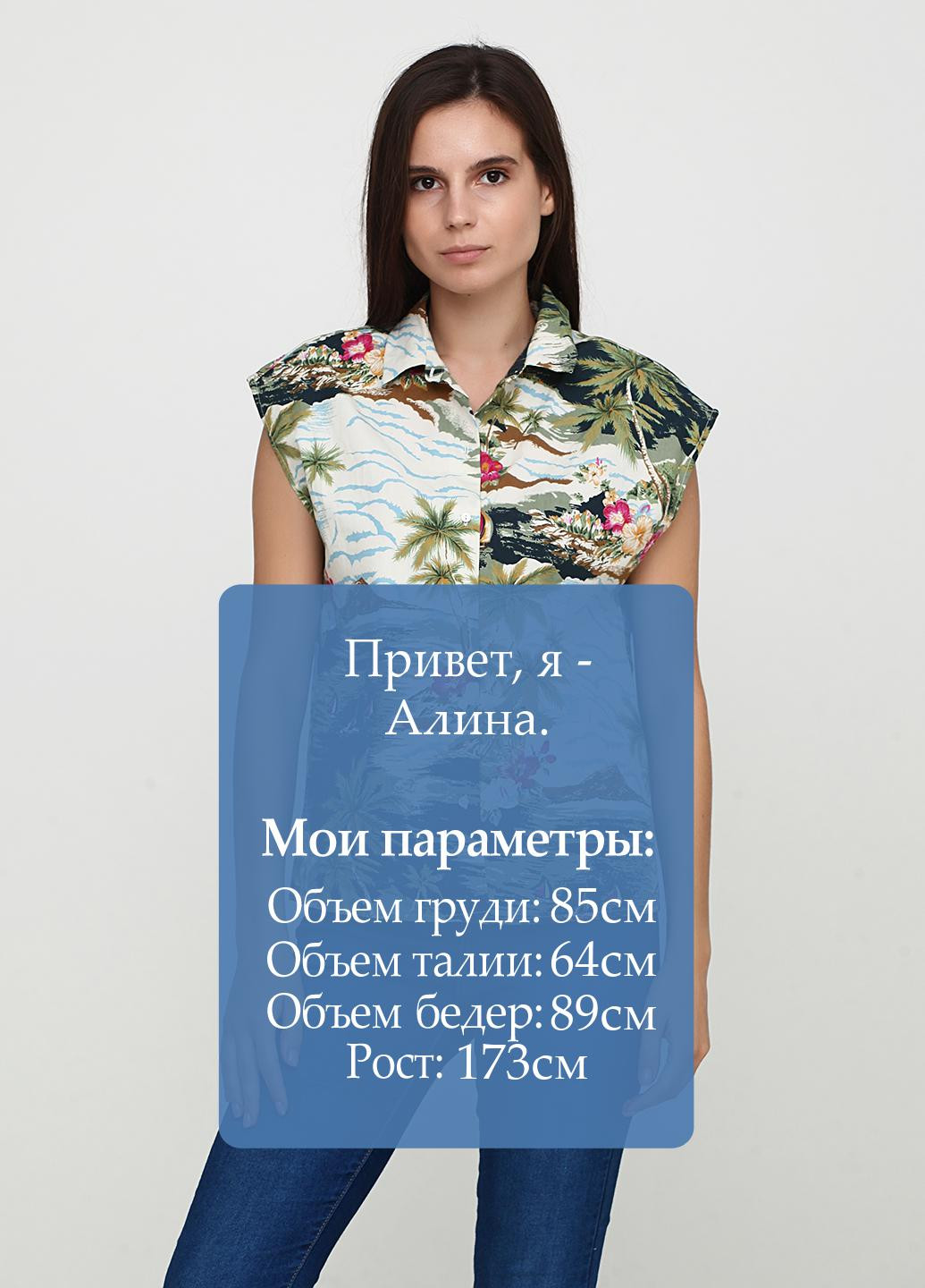 Комбинированная летняя блуза Zara