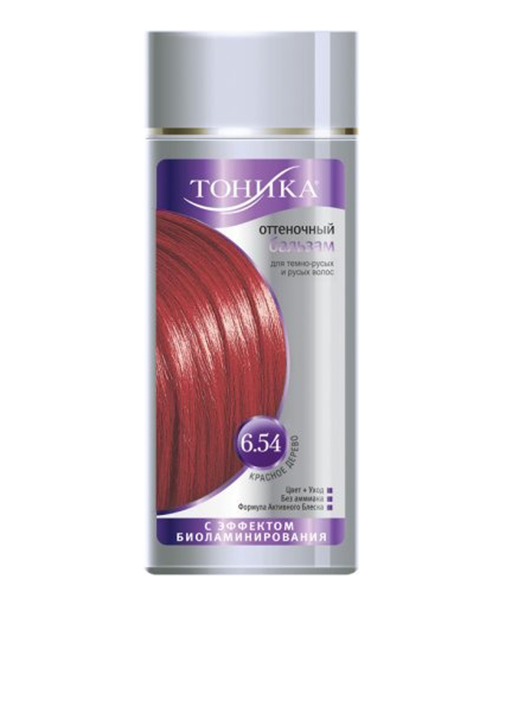 Оттеночный бальзам для волос 6.54 Красное дерево с эффектом биоламинирования, 150 мл Тоника (140830425)