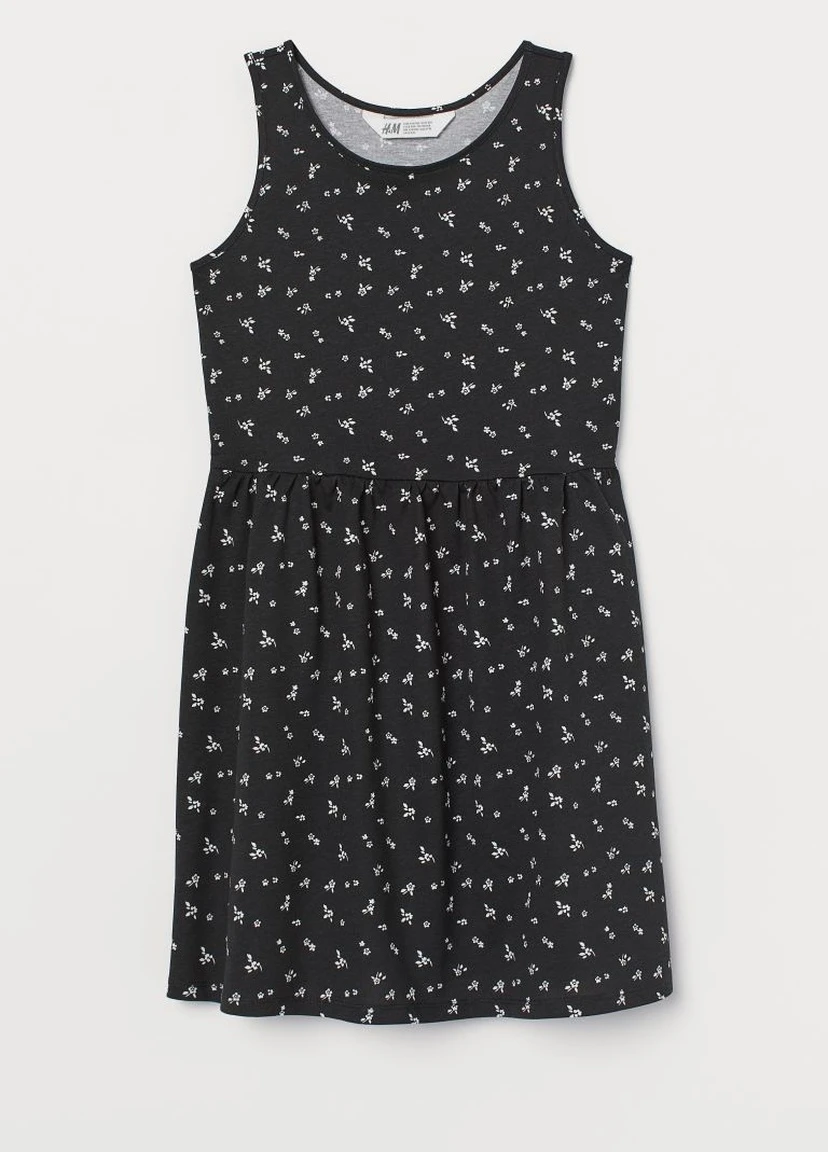 Чёрное трикотажное платье H&M (221723228)