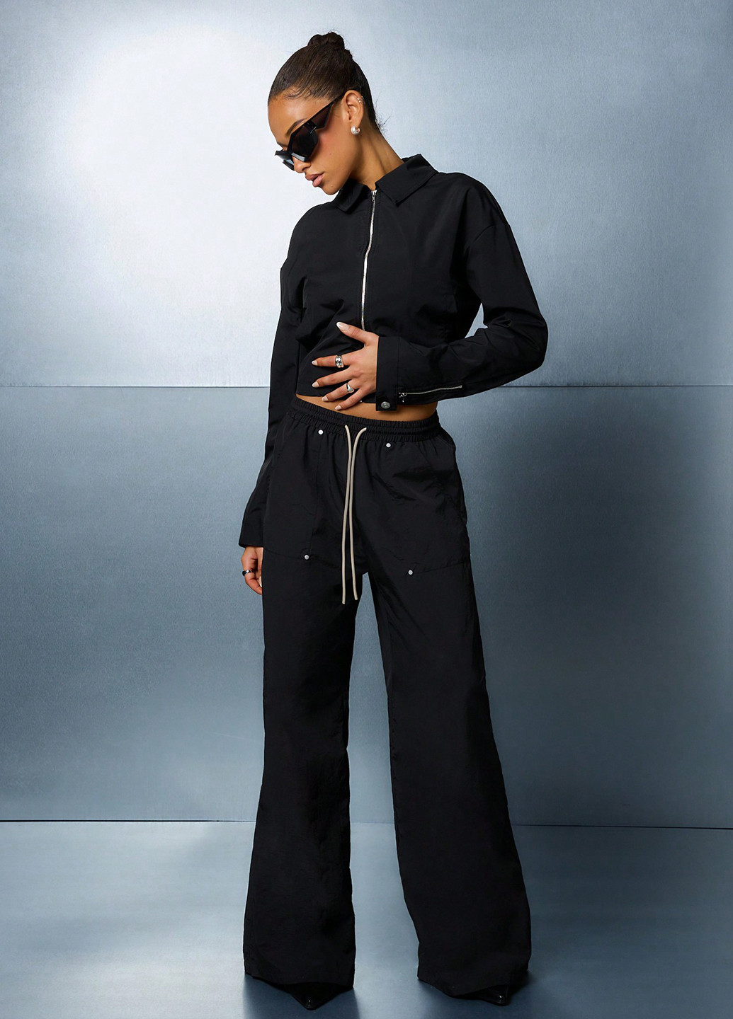 Черный женский жакет SHEIN однотонный - демисезонный