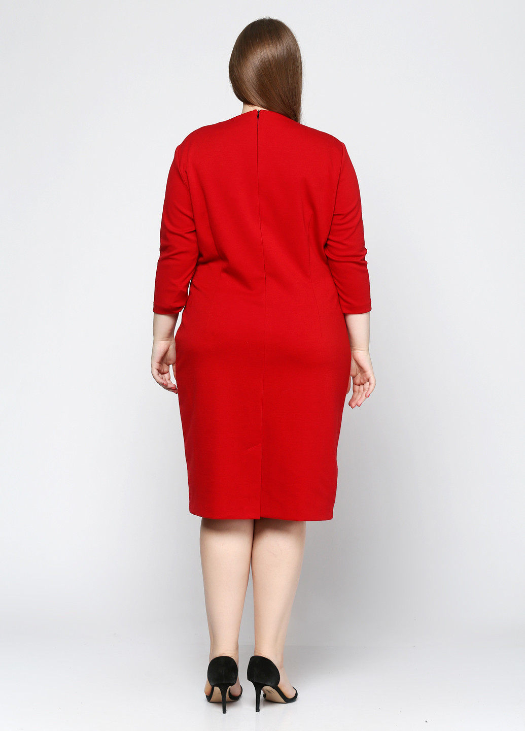 Красное кэжуал платье Stefanie L однотонное