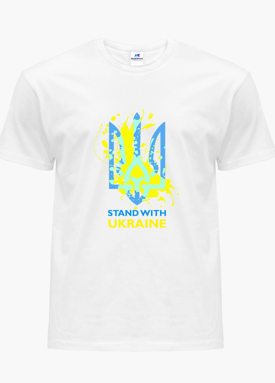 Біла демісезон футболка жіноча підтримую україну (stand with ukraine) білий (8976-3681) s MobiPrint